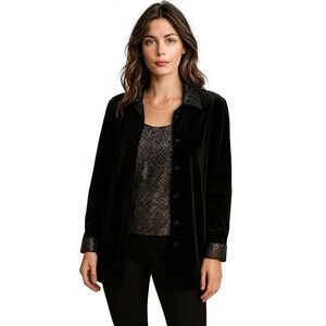 Graver Studio Velvet Jacket & Snakeskin Tank Set Women's M Black 2-Piece Outfit